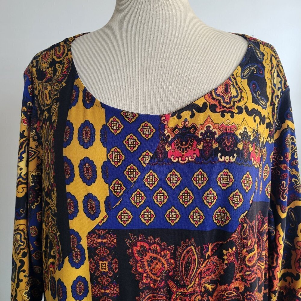 Ivy City Co Nova Patchwork Blue, Yellow, & Red Paisley print (Size S/M)
